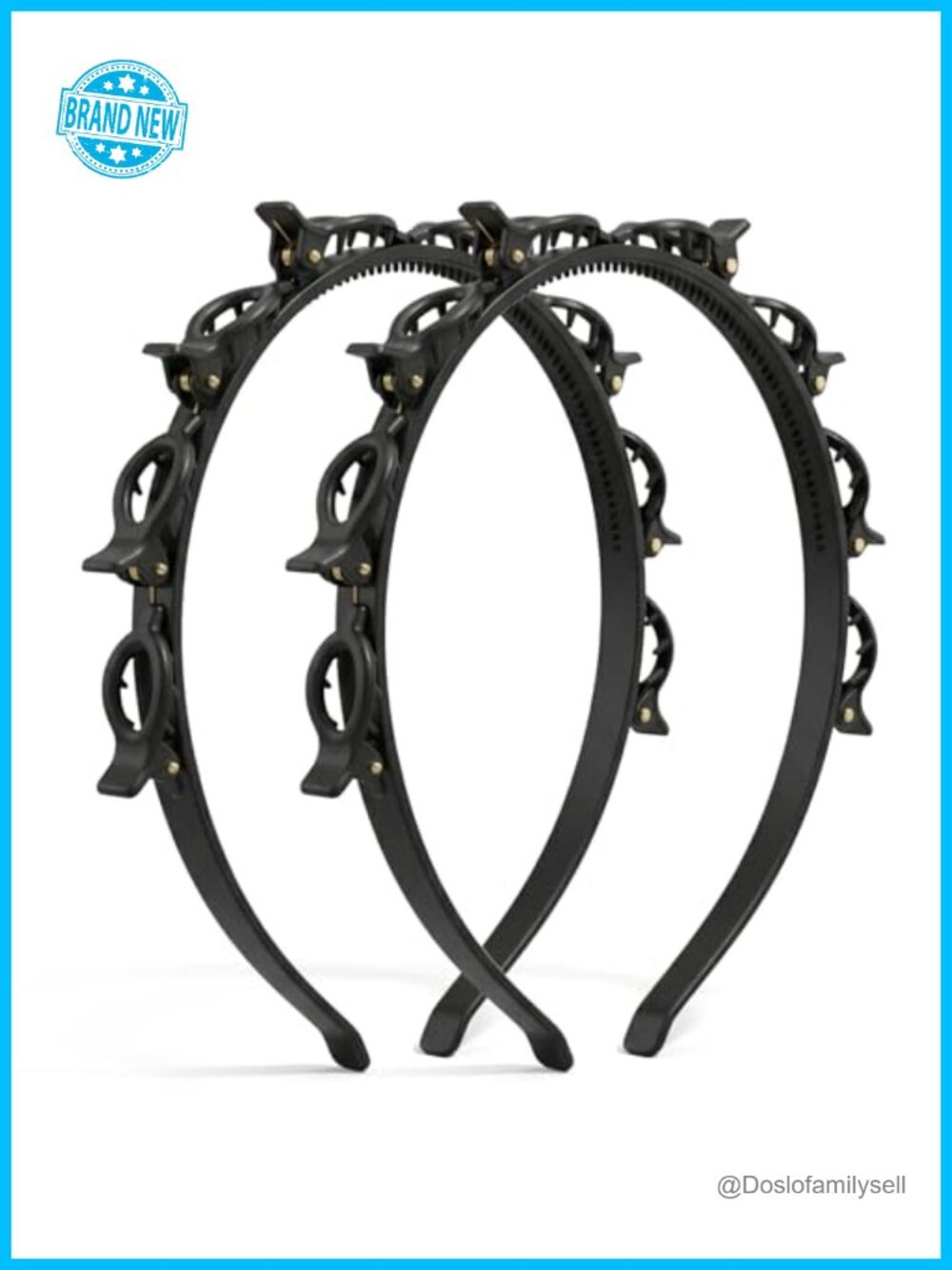 Resin Hair Clip Headband Set for Women Weave Bangs Hairstyle 2 Pc